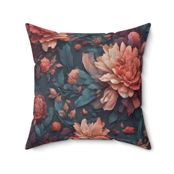 Peonies in Peach Floral Throw Pillow