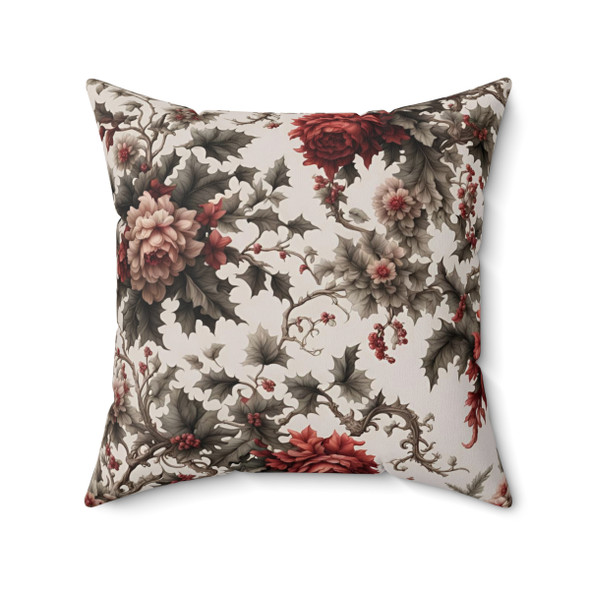 Christmas Holly Decorative Accent Throw Pillow