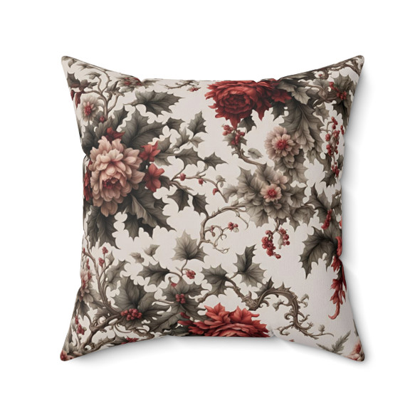 Christmas Holly Decorative Accent Throw Pillow