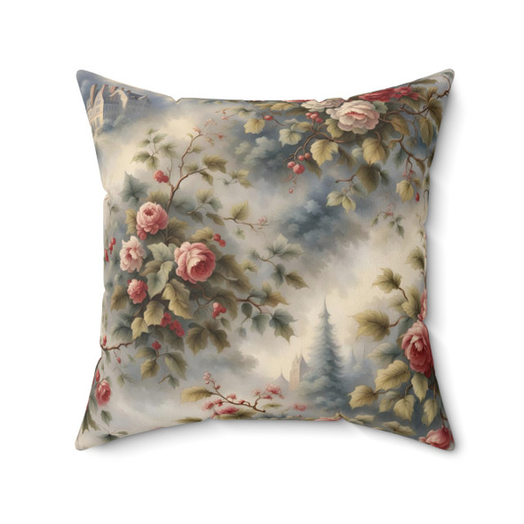 Christmas Rose Pattern Accent Decorative Throw Pillow