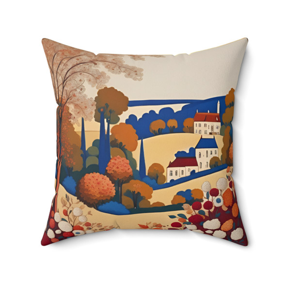 Fall Homespun Country Design Accent  Square Throw Pillow