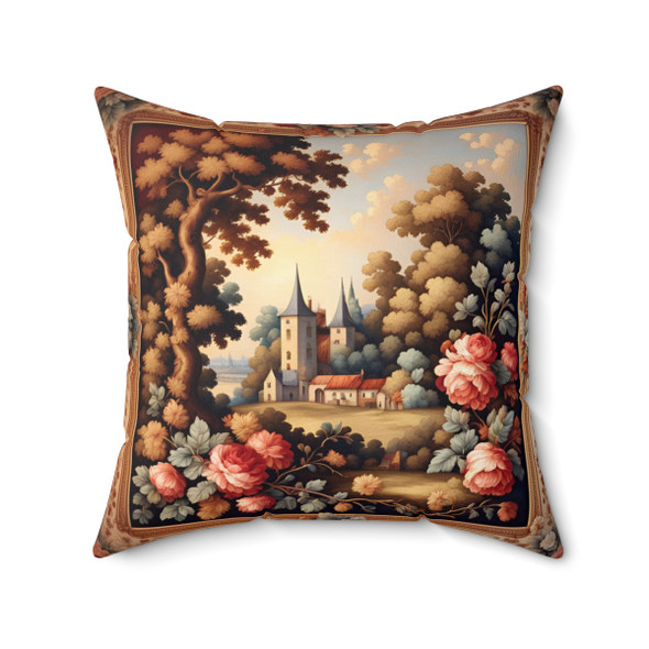 Country Charm De Jouy Inspired Decorative Accent Throw Pillow