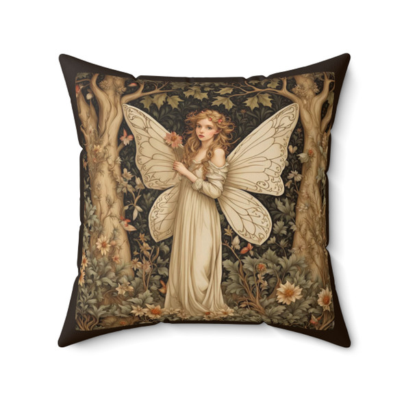 Woodland Fairy Throw Pillow| William Morris Inspired| Cottagecore |Six trim colors | Living room sofa pillow, bedroom, dorm room