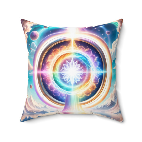 Rainbow Space Portal Throw Pillow. Bright pastel colors. Great pillow for dorm room or kids bedrooms. Fun design!