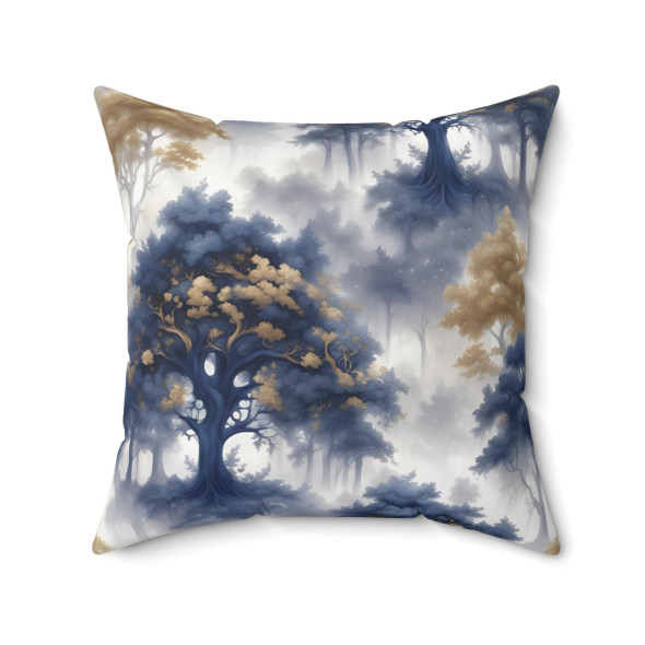 Navy and Gold Toile Inspired Accent Pillow