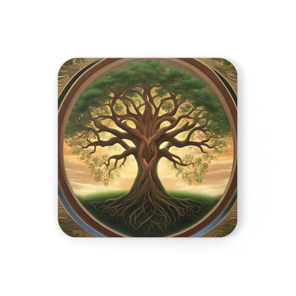 Tree of Life Corkwood Coaster Set