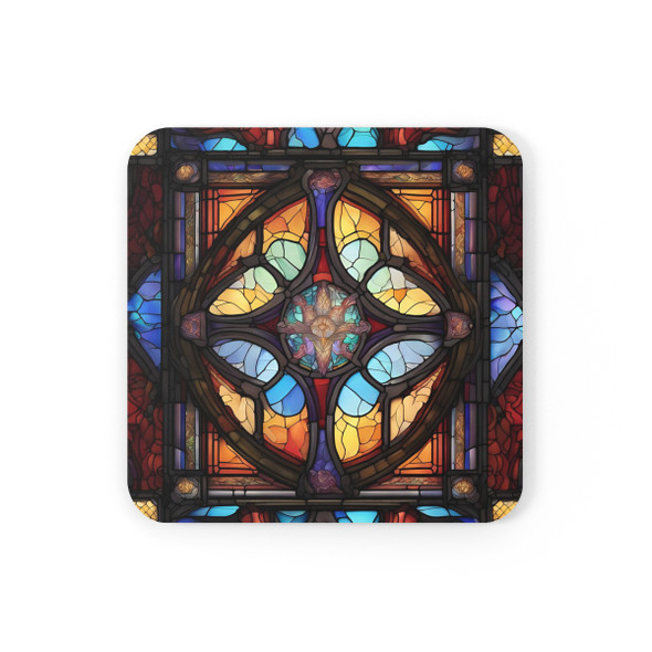 Stained Glass Design Corkwood Coaster Set