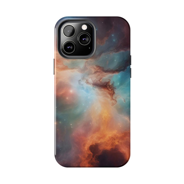 Space Nebula Tough Phone Case for iPhone in 21 different sizes. Compatible with iPhone 7, 8, X, 11, 12, 13, 14 and more.Tough Phone Cases
