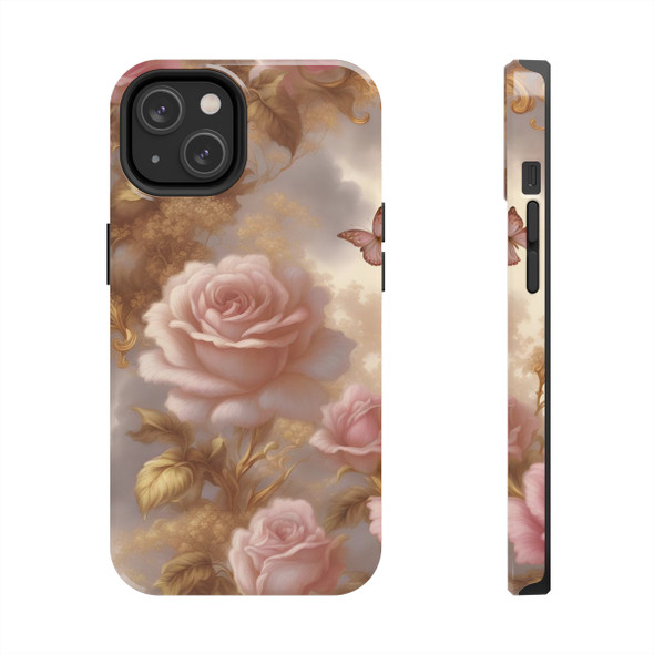 Rose Gold Tough Phone Case for iPhone in 21 different sizes. Compatible with iPhone 7, 8, X, 11, 12, 13, 14 and more.