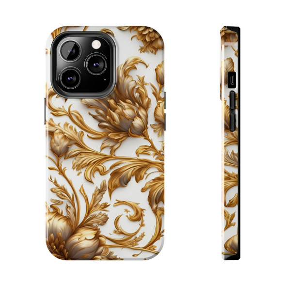 Golden Swirl Tough Phone Case for iPhone in 21 different sizes. Compatible with iPhone 7, 8, X, 11, 12, 13, 14 and more.