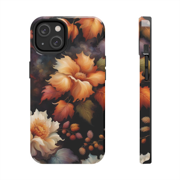 Fall Floral Tough Phone Case for iPhone in 21 different sizes. Compatible with iPhone 7, 8, X, 11, 12, 13, 14 and more.