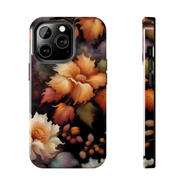 Fall Floral Tough Phone Case for iPhone in 21 different sizes. Compatible with iPhone 7, 8, X, 11, 12, 13, 14 and more.