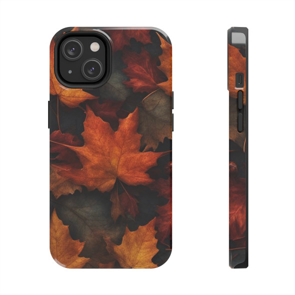 Fall Leaves Tough Phone Case for iPhone in 21 different sizes. Compatible with iPhone 7, 8, X, 11, 12, 13, 14 and more.