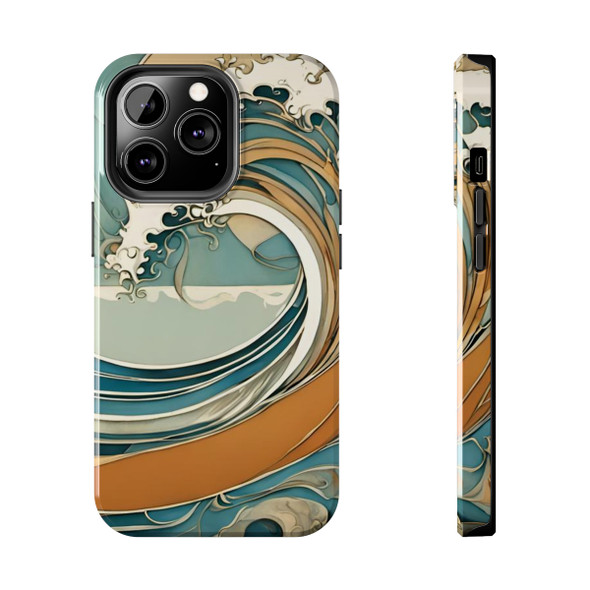 Art Nouveau Summer Splash Tough Phone Case for iPhone in 21 different sizes. Compatible with iPhone 7, 8, X, 11, 12, 13, 14 and more.