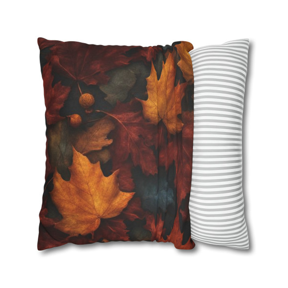 Pillow Case Autumn Leaves Spun Polyester Square Throw Pillow Case hidden zipper cover fall thanksgiving 