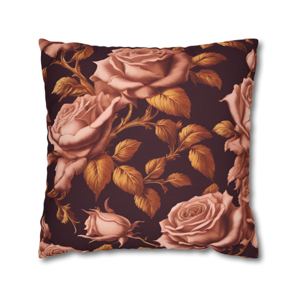 Pillow Case "Rose Gold" Spun Polyester Square Accent Throw Pillow Cover zippered washable sofa couch bed pink black living room decor