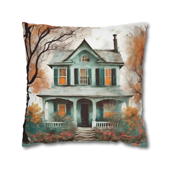 Pillow Case "Wet on the Easel" Watercolor Style Polyester Decorative Square Throw Pillow Cover zippered sofa couch bed teal orange white