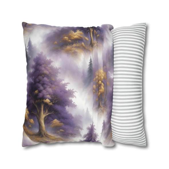 Pillow Case Purple and Gold Toile Pattern Spun Polyester Square Pillow Cover with hidden zipper purple gold white fantasy sofa couch