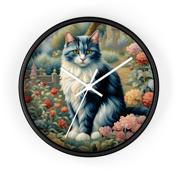 Garden Cat Wall Clock