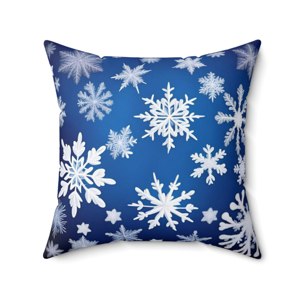 Snowflakes Throw Pillow| Watercolor Design | Cottagecore | Living Room, Bedroom, Dorm Room