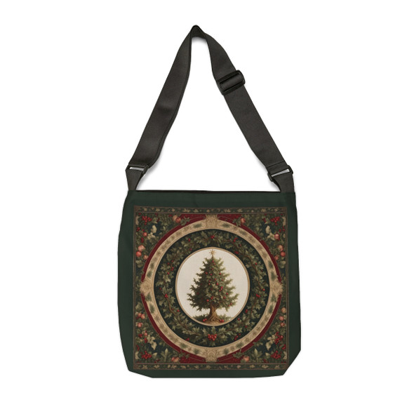 Elegant Christmas Tree Tote | William Morris Inspired| Adjustable Tote Bag|Two Sizes 16 inch or 18 inch