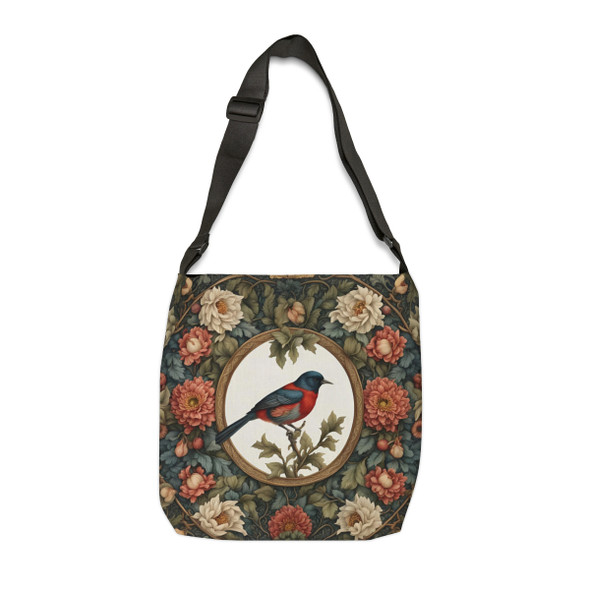 Songbird Floral Tote | William Morris Inspired| Adjustable Tote Bag| Two Sizes 16 inch or 18 inch