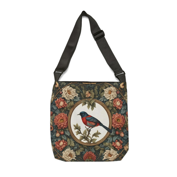 Songbird Floral Tote | William Morris Inspired| Adjustable Tote Bag| Two Sizes 16 inch or 18 inch