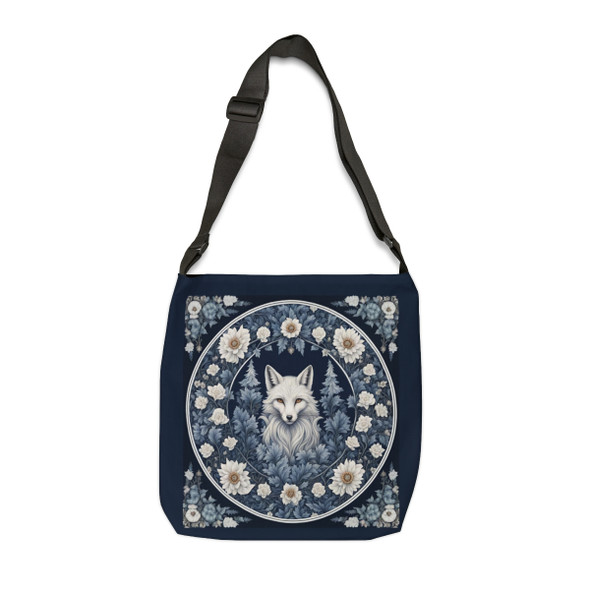 Winter Fox Blue Tote | William Morris Inspired| Adjustable Tote Bag|Two Sizes 16 inch or 18 inch