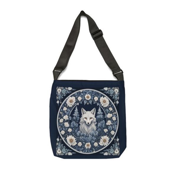 Winter Fox Blue Tote | William Morris Inspired| Adjustable Tote Bag|Two Sizes 16 inch or 18 inch