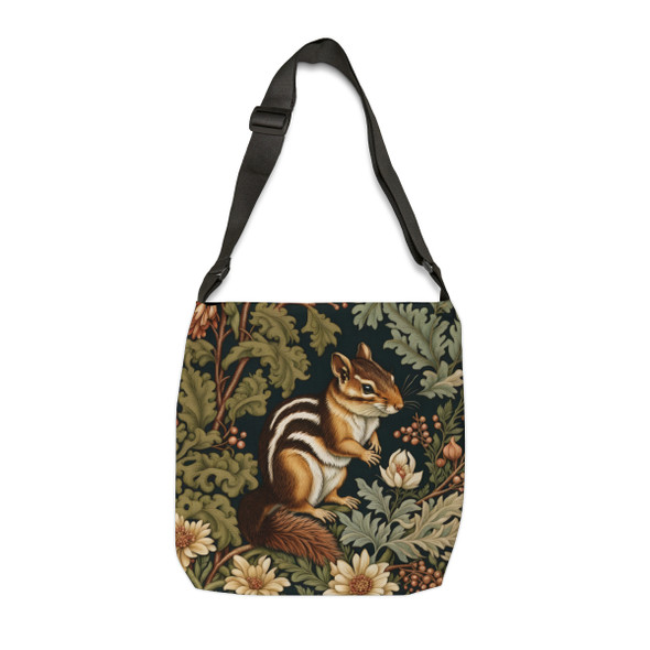 Cute Chipmunk Tote | William Morris Inspired| Adjustable Tote Bag|Two Sizes 16 inch or 18 inch
