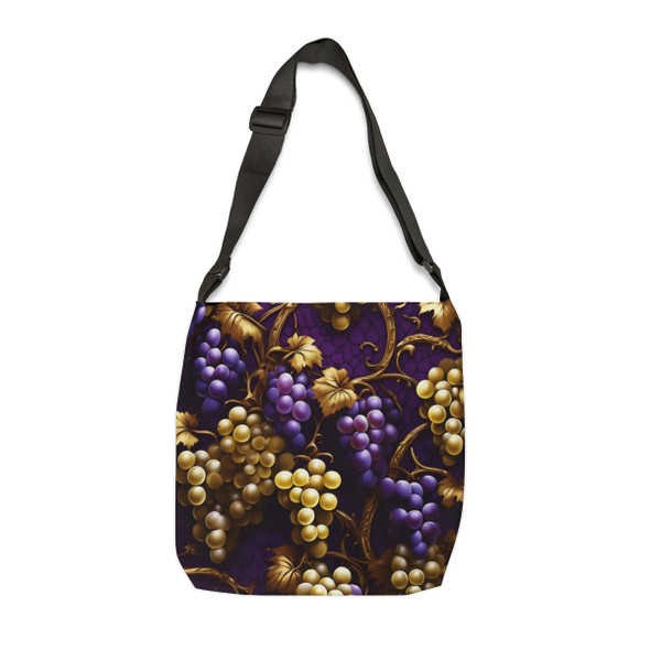 Harvest Grapes Design Tote Bag| Adjustable Tote Strap| Two Sizes 16 inch or 18 inch