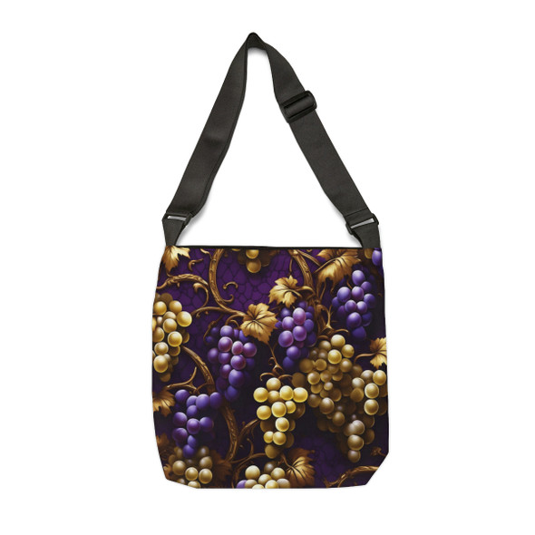 Harvest Grapes Design Tote Bag| Adjustable Tote Strap| Two Sizes 16 inch or 18 inch