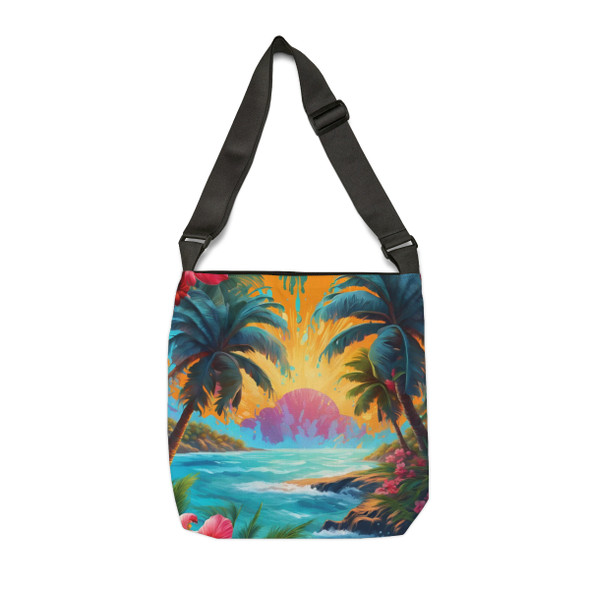 Tropical Splash Design Tote Bag| Fun Design| Adjustable Tote Strap| Two Sizes 16 inch or 18 inch