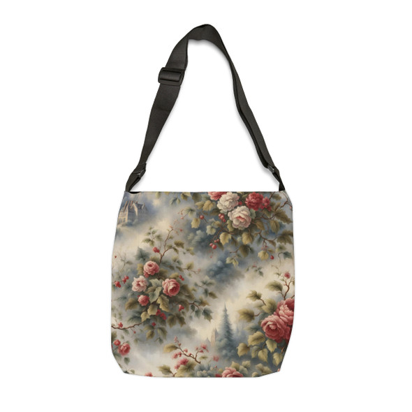 Toile Rose Design Tote Bag| Fun Design| Adjustable Tote Strap| Two Sizes 16 inch or 18 inch