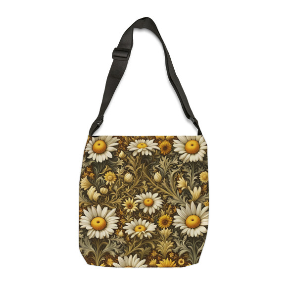 Daisy Pattern Design Tote Bag| William Morris Inspired | Fun Design| Adjustable Tote Strap| Two Sizes 16 inch or 18 inch