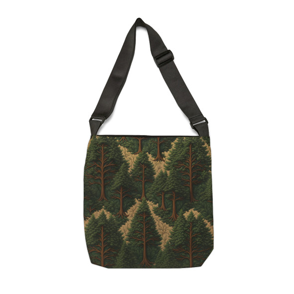 Pine Tree Design Tote Bag| William Morris Inspired | Fun Design| Adjustable Tote Strap| Two Sizes 16 inch or 18 inch