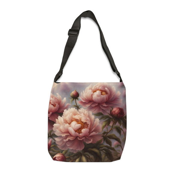 Spiceberry Peony Design Tote Bag| Fun Design| Adjustable Tote Strap| Two Sizes 16 inch or 18 inch