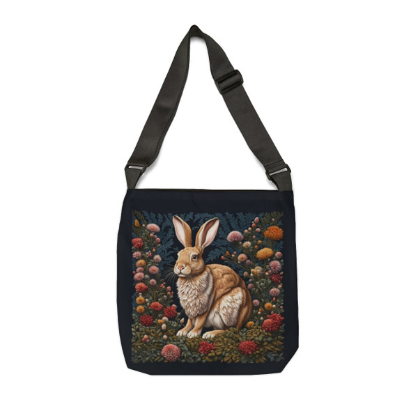 Woodland Rabbit | William Morris Inspired Design Tote Bag| Fun Design| Adjustable Tote Strap| Two Sizes 16 inch or 18 inch