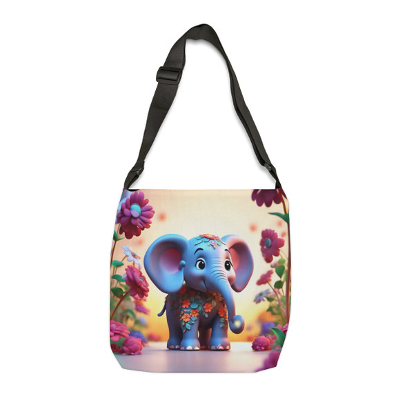 Adorable Baby Elephant Design Tote Bag| Fun Design| Adjustable Tote Strap| Two Sizes 16 inch or 18 inch