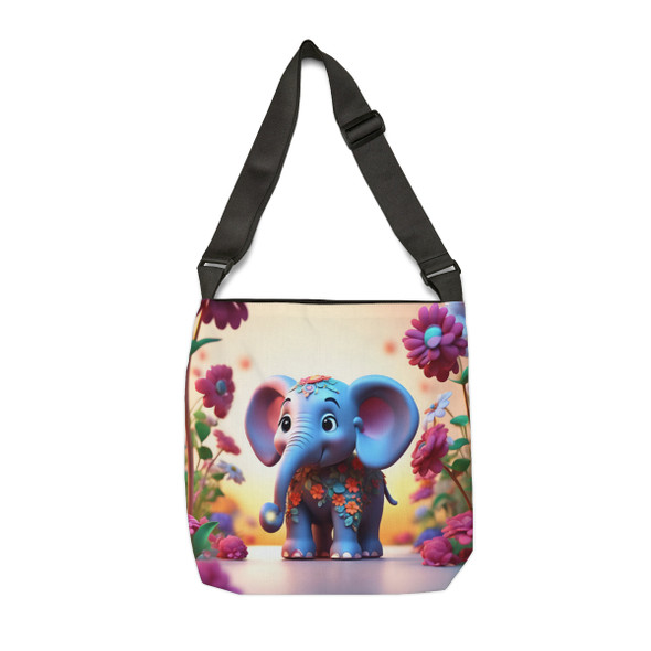 Adorable Baby Elephant Design Tote Bag| Fun Design| Adjustable Tote Strap| Two Sizes 16 inch or 18 inch