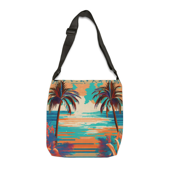 Tropical Vibes Design Tote Bag| Fun Design| Adjustable Tote Strap| Two Sizes 16 inch or 18 inch