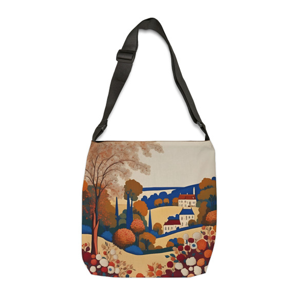 Folk Art Fall Design Tote Bag| Fun Design| Adjustable Tote Strap| Two Sizes 16 inch or 18 inch