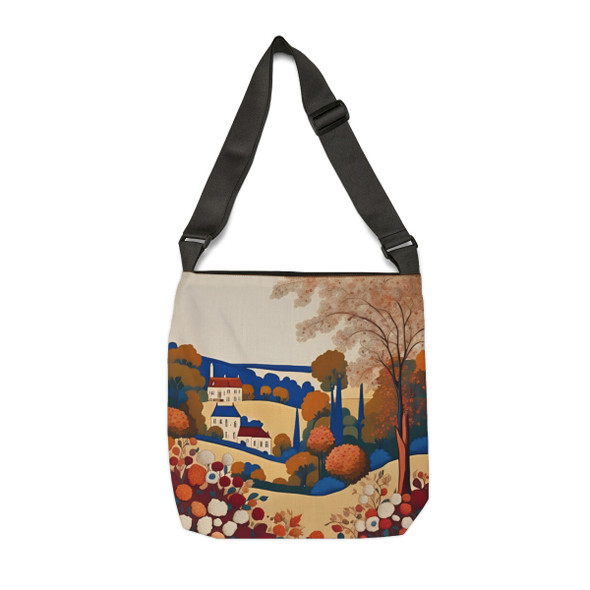 Folk Art Fall Design Tote Bag| Fun Design| Adjustable Tote Strap| Two Sizes 16 inch or 18 inch