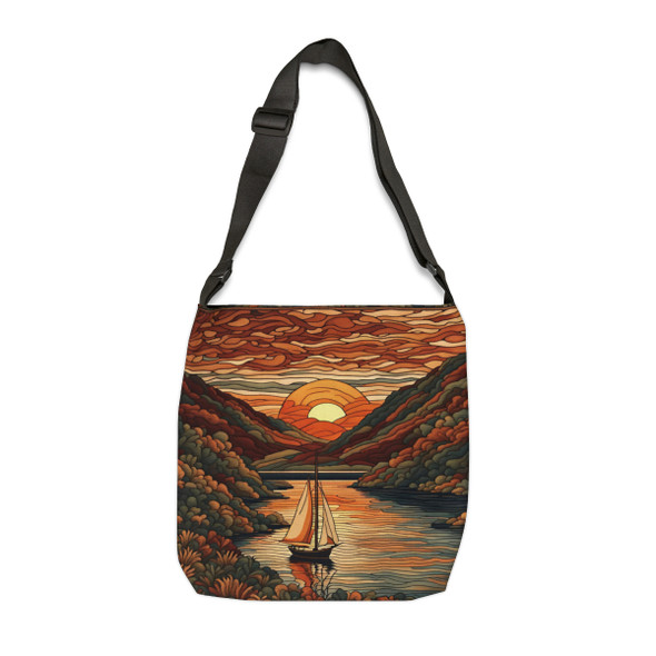Sunset Over The Water Tote | Fun Design| Adjustable Tote Bag| Two Sizes 16 inch or 18 inch