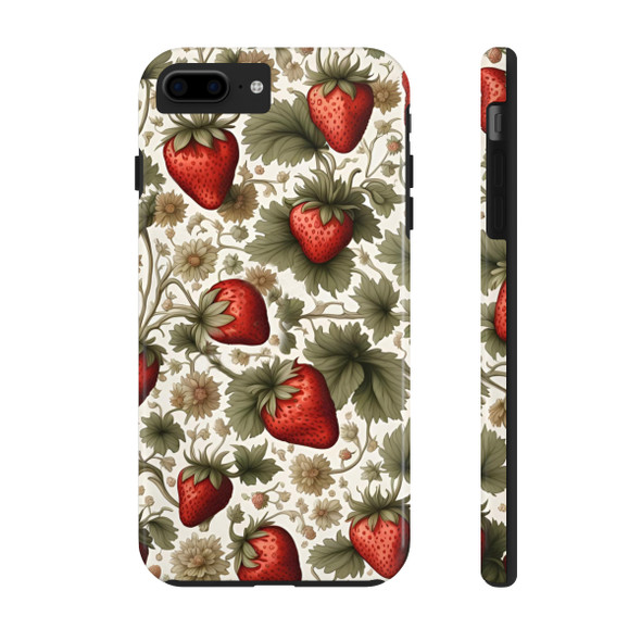 Strawberry Cottagecore iPhone Case| William Morris Inspired Design| Tough Phone Cases