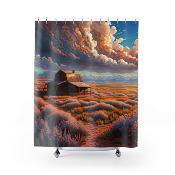 Windswept Prairie Design Shower Curtain | Polyester Shower Curtains