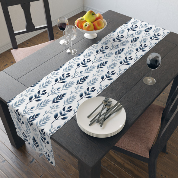 Branches in Blue Pattern Table Runner (Cotton, Poly)