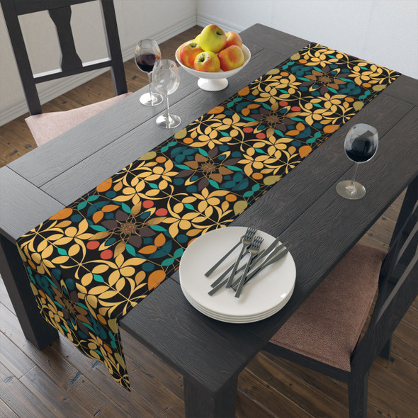 Bright Floral Botanical Table Runner (Cotton, Poly)