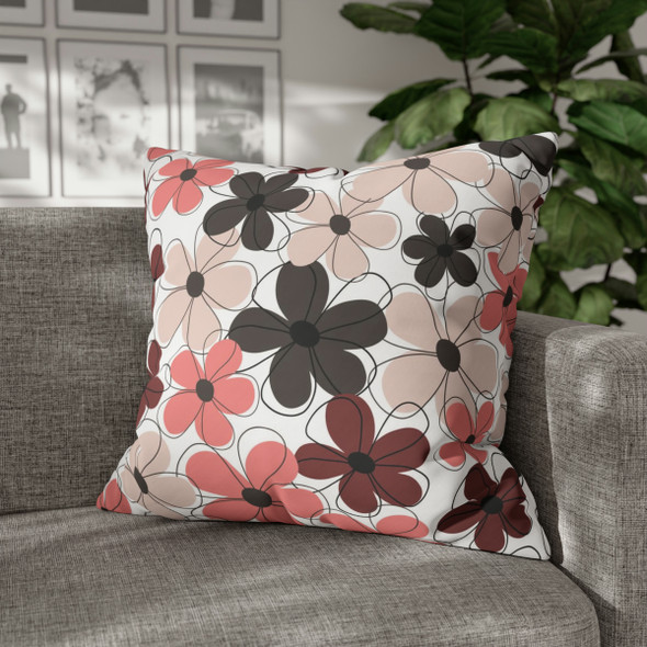 Retro Floral Throw Pillow Cover| Super Soft Polyester Accent Pillow