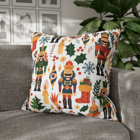 Nutcracker Christmas Throw Pillow Cover| William Morris Inspired| Super Soft Polyester Accent Pillow